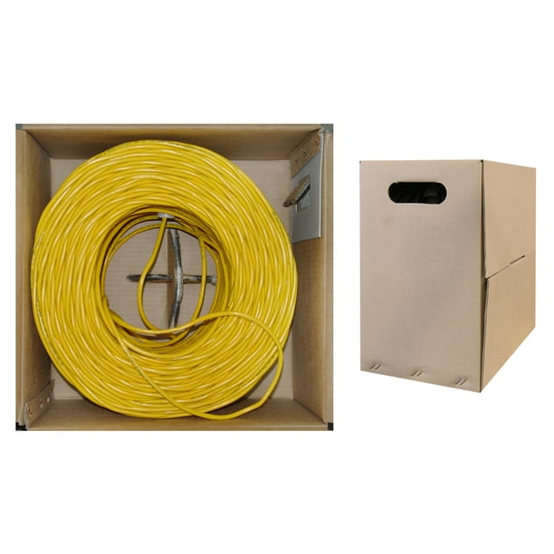 Solid Bulk Cat6 Blue Ethernet Cable Unshielded Twisted Pair UTP 1000 Foot Pullbox 